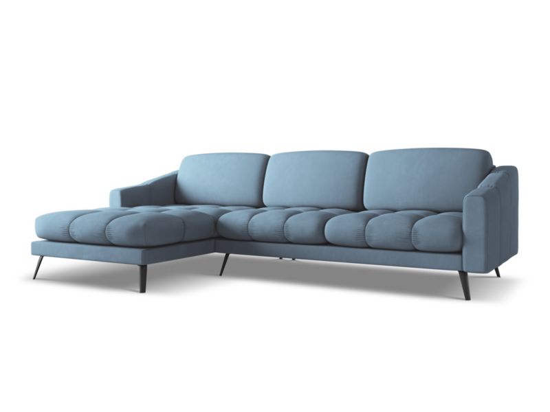 Narożnik lewostronny Makamii Nalu z tkaniny szenilowej 264x160 cm jeans 1 szt.