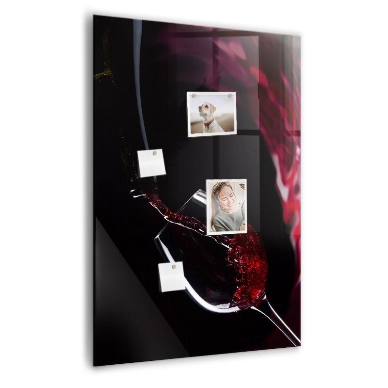 Szklana tablica magnetyczna Wallfluent 70x100 cm Rozlane wino Biały marker 1 szt.