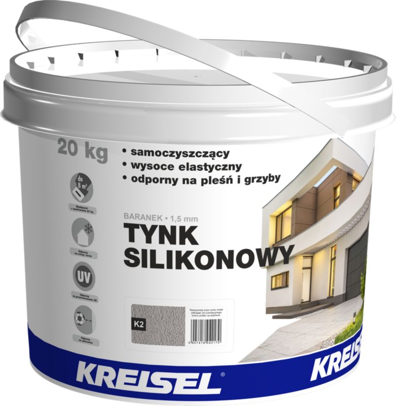 Tynk silikonowy baranek Kreisel K2 jasnoszary 20 kg