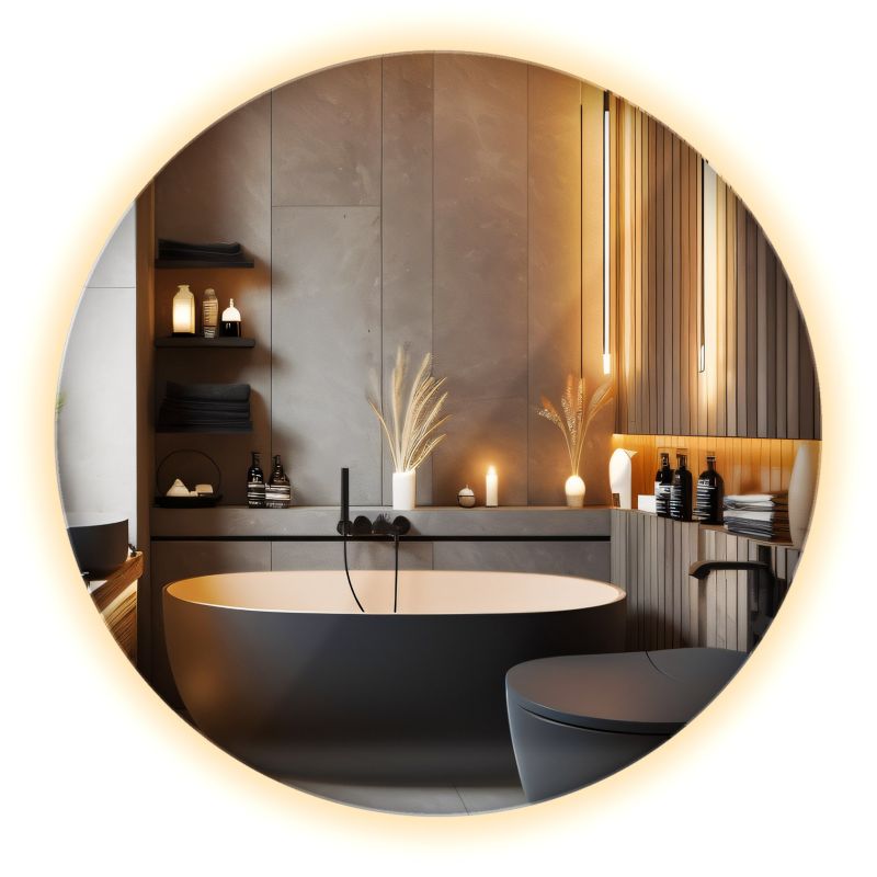 Łazienkowe Lustro LED Wallfluent 60 cm Glamour Podświetlane Ciepłe 1 szt.