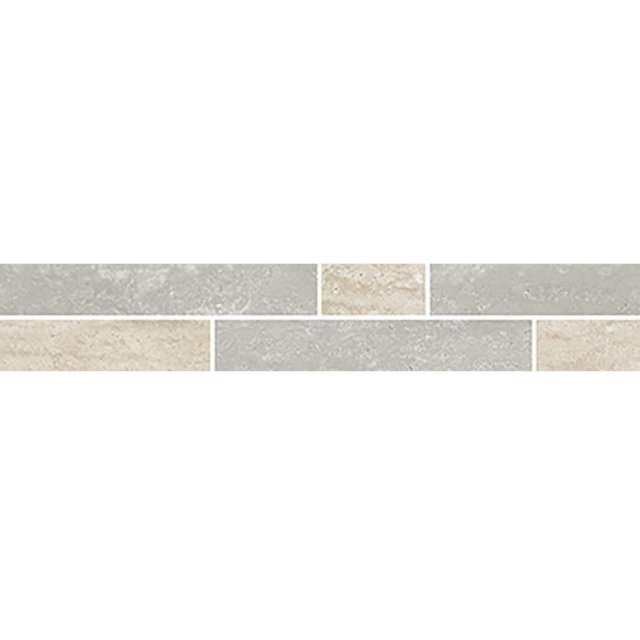 Płytka ścienna mozaika NICE TRAVERTIN ivory-grey mat 5x30 gat. I