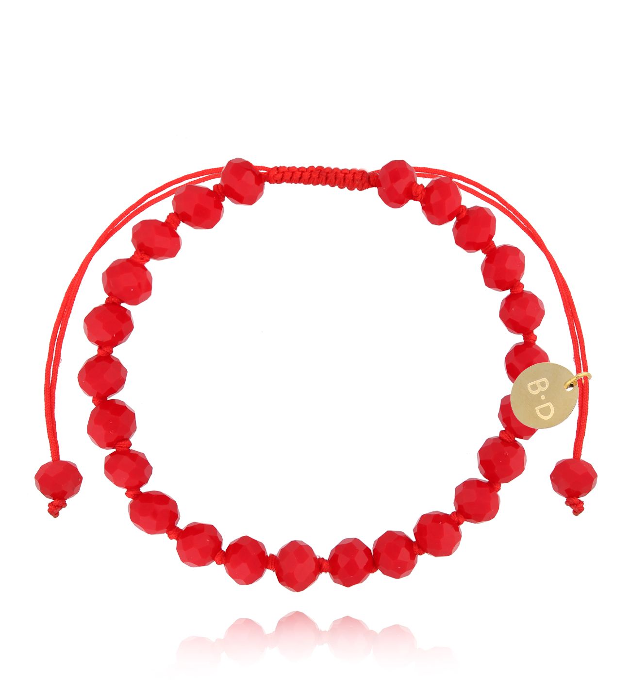 Bransoletka z czerwonymi kryształkami Glass BSH0161 - By Dziubeka
