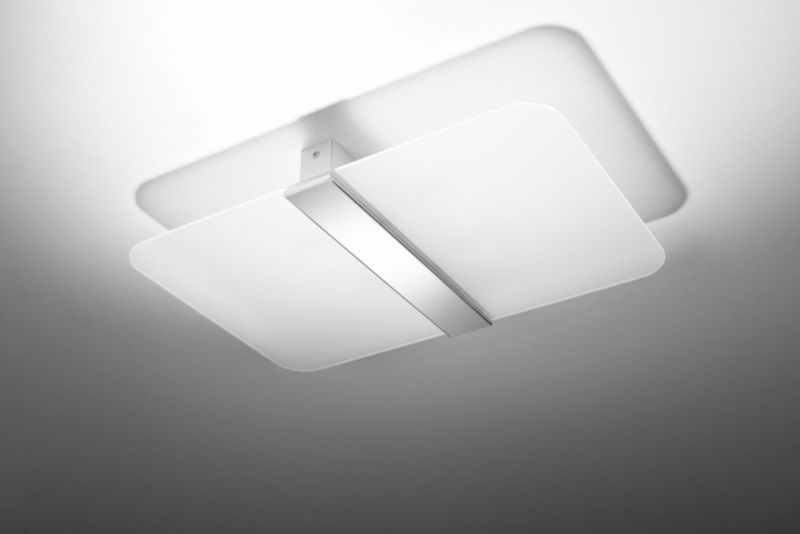Plafon sufitowy nowoczesny Sollux Lighting Azalia srebrno-biały 2 x G9 x 12W IP20 wym: 5,5 x 30 x 45 cm - 1 szt.