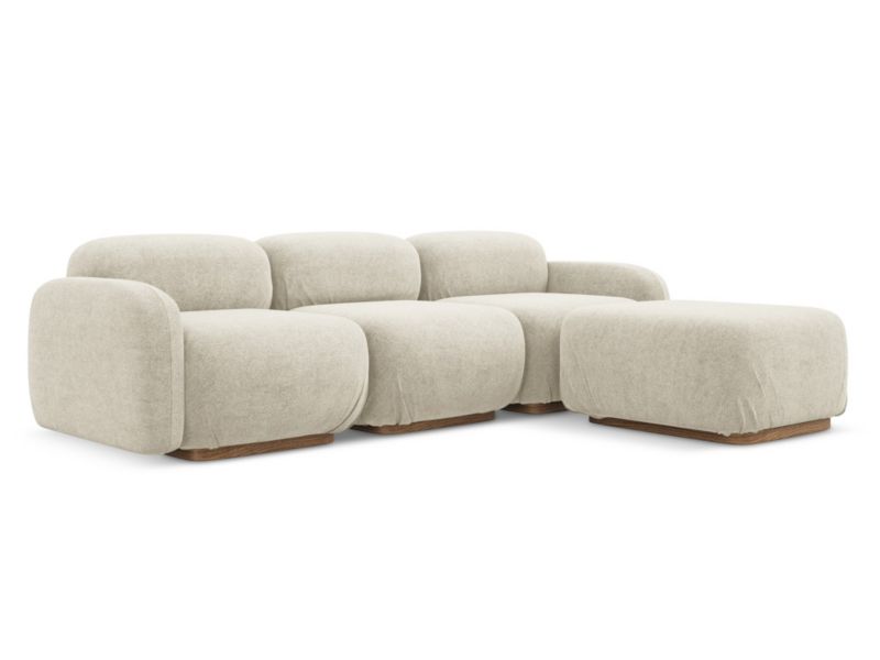 Narożnik uniwersalny Makamii Ailani z tkaniny bouclé 270x190 cm jasny beż 1 szt.