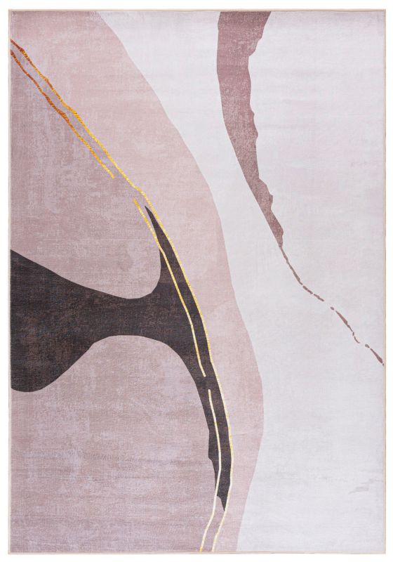 Dywan wewnętrzny Ava Y-168 prostokąt Mazovia 120x 170 cm beżowy,kremowy motyw geometryczny,glamour krótki włos 1 szt.