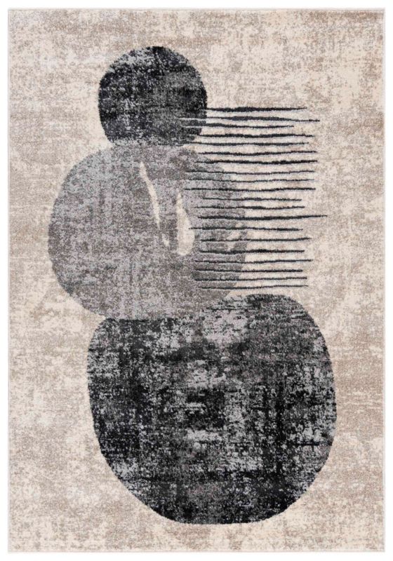 Dywan wewnętrzny Lucy NP23D prostokąt Mazovia 80x 150 cm szary motyw geometryczny średni włos 1 szt.
