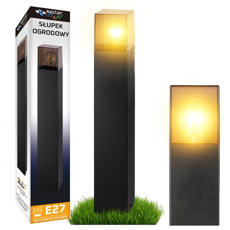 Lampa ogrodowa LED MasterLED Denver E27 50cm IP44 IK08 czarna 1 szt.