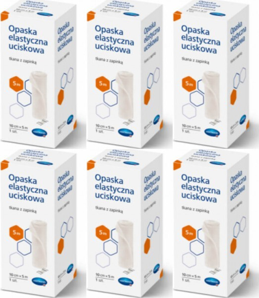 6x Opaska elastyczna uciskowa, 10cmx5m