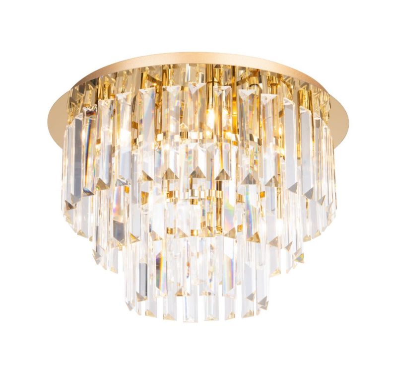 Lampa sufitowa wisząca Maxlight Monaco 0405 złota kryształowa 9xG9 x 1 szt.