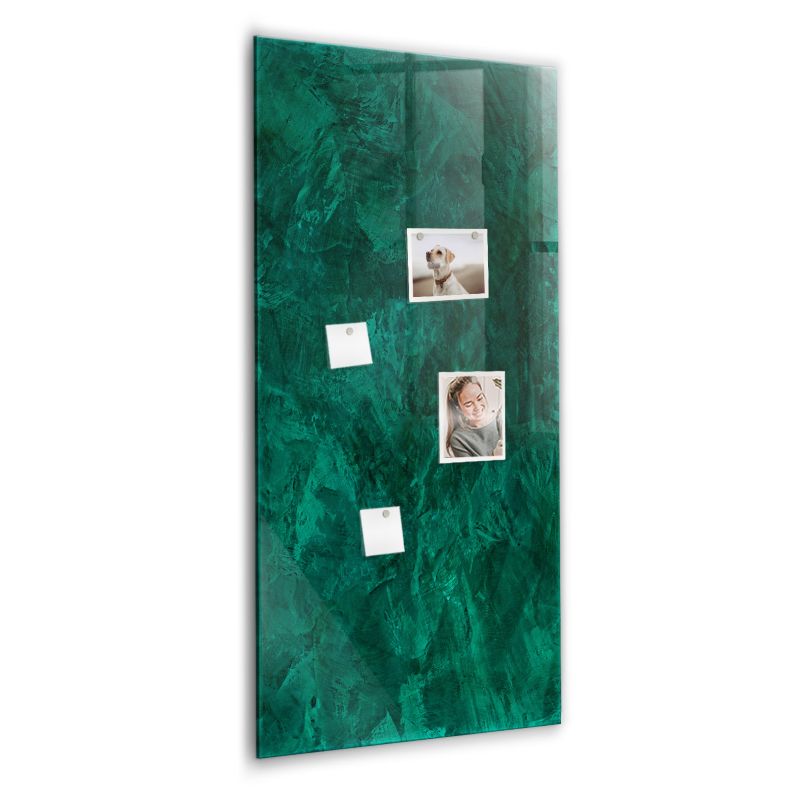 Szklana tablica magnetyczna Wallfluent 60x120 cm Szmaragdowy blok Biały marker 1 szt.