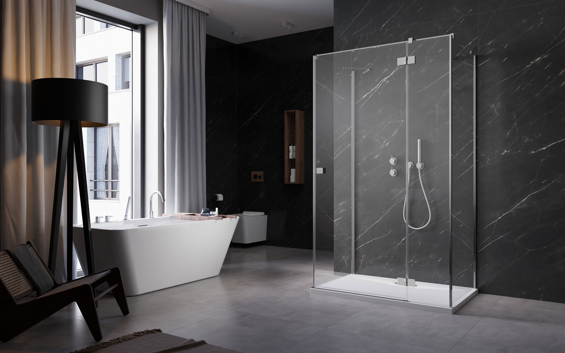 Radaway Essenza New KDJ+S drzwi prysznicowe 100 cm prawe chrom/szkło przezroczyste 1385022-01-01R