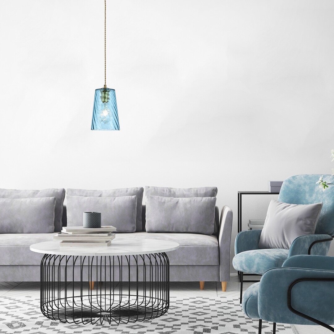 Rabalux Azurine lampa wisząca 1x40W złoty/niebieski 5226