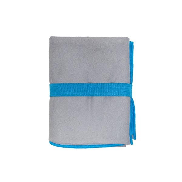 Ręcznik FITNESS mikrofibra 80x130 Szary / obszycie turkusowe