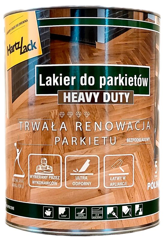 Lakier HartzLack Heavy Duty półmat 5 l