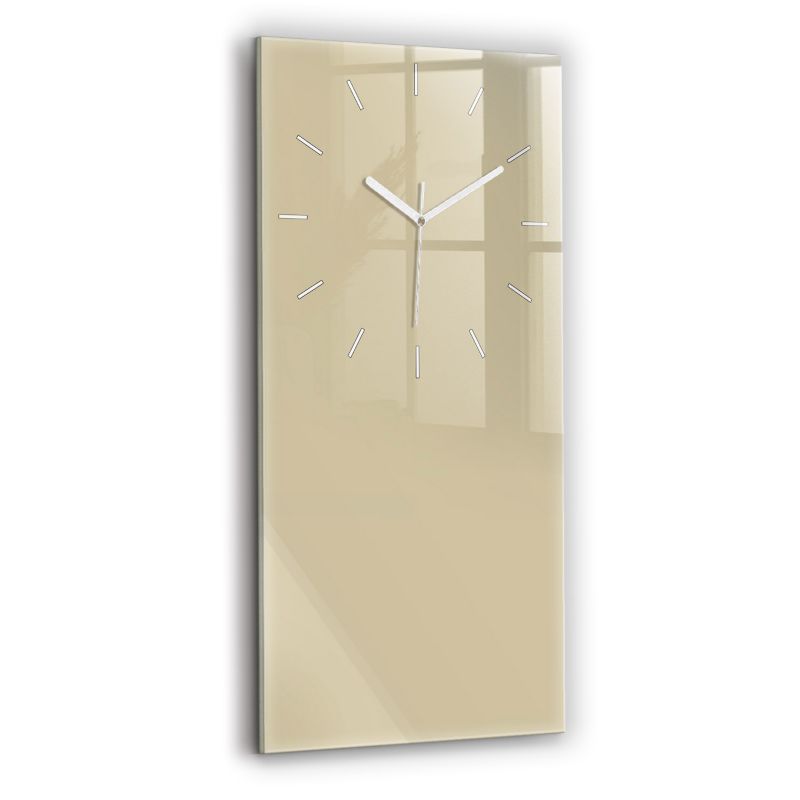 Zegar szklany białe wskazówki Wallfluent 30x60 cm Kolor beżowy 1 szt.