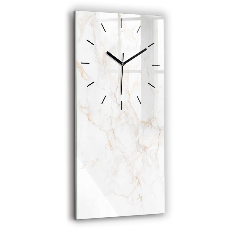 Zegar szklany czarne wskazówki Wallfluent 30x60 cm Elegancki marmur 1 szt.