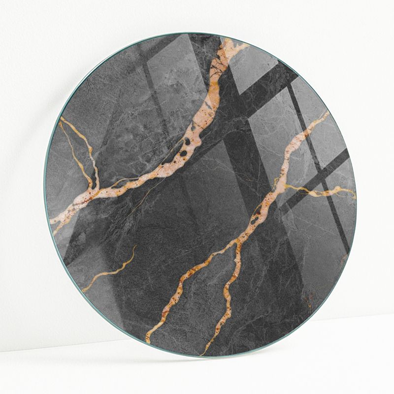 Blat Szklany z Nadrukiem Wallfluent FI 100 cm Marmurowe żyły w designie 1 szt.