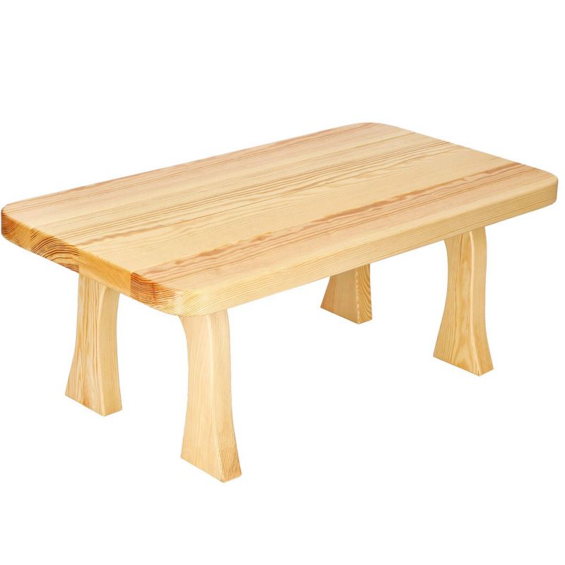 Drewniany stolik kawowy Springos 90 cm impregnowany, naturalne drewno 1 szt.