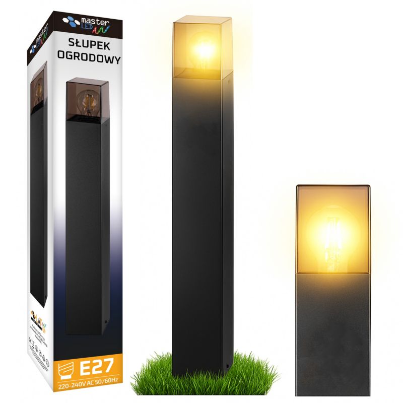 Lampa ogrodowa LED MasterLED Denver E27 80cm IP44 IK08 czarna 1 szt.