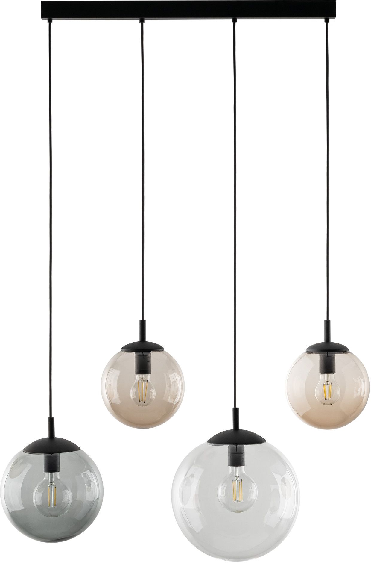 TK Lighting Esme lampa wisząca 4x15W czarny/mix kolorów 4795