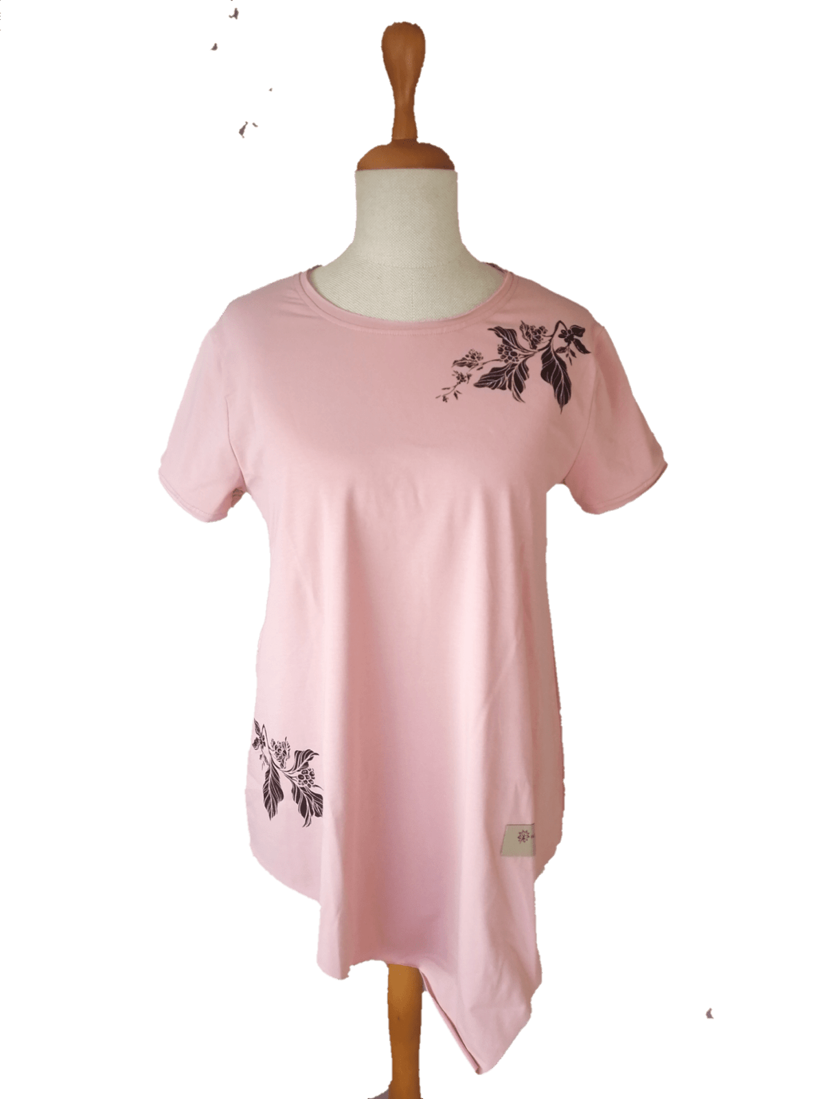 T-SHIRT COFFEE LEAF – Pudrowy Róż koszulka, bluzka