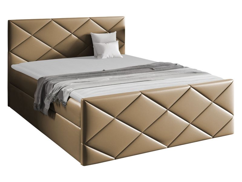 Łóżko kontynentalne MIRJAN 24 Herkules 120x200 ekoskóra cappuccino 1 szt.