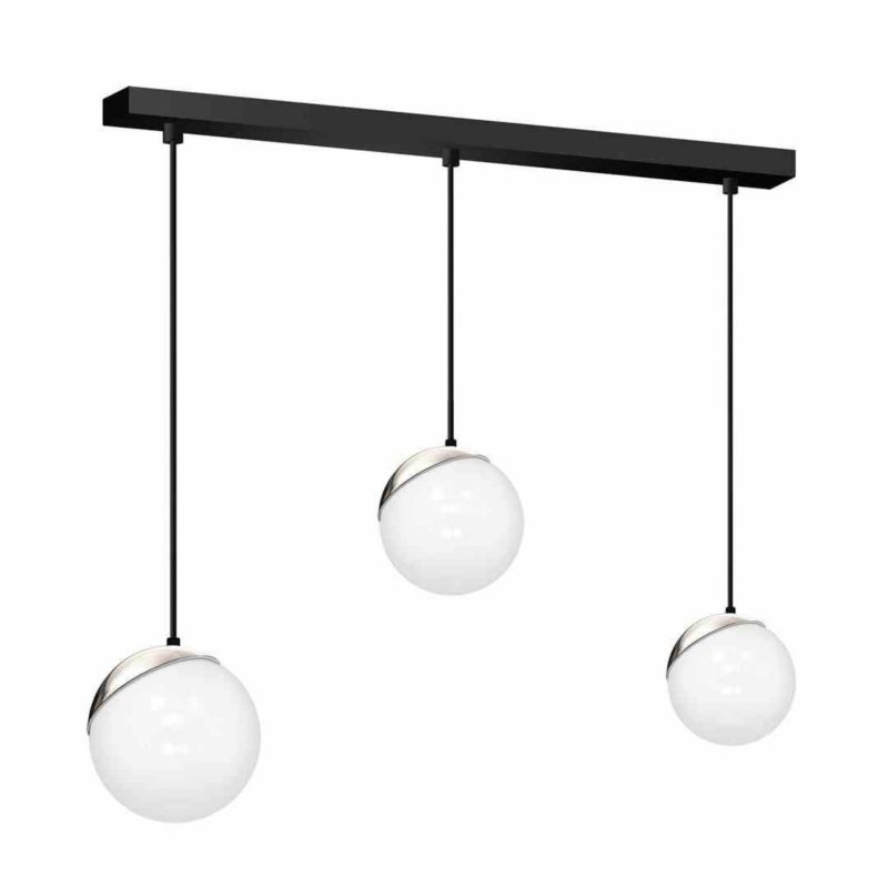 Lampa sufitowa wisząca Milagro Sfera 2385 czarno-biała szerokość 65 cm 3xE14 x 40W 1 szt.