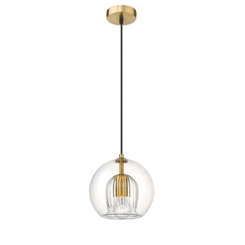 Lampa sufitowa wisząca Light Prestige Arette 5480 złoto-transparentna szerokość 20 cm 1xE27 x 40W 1 szt.