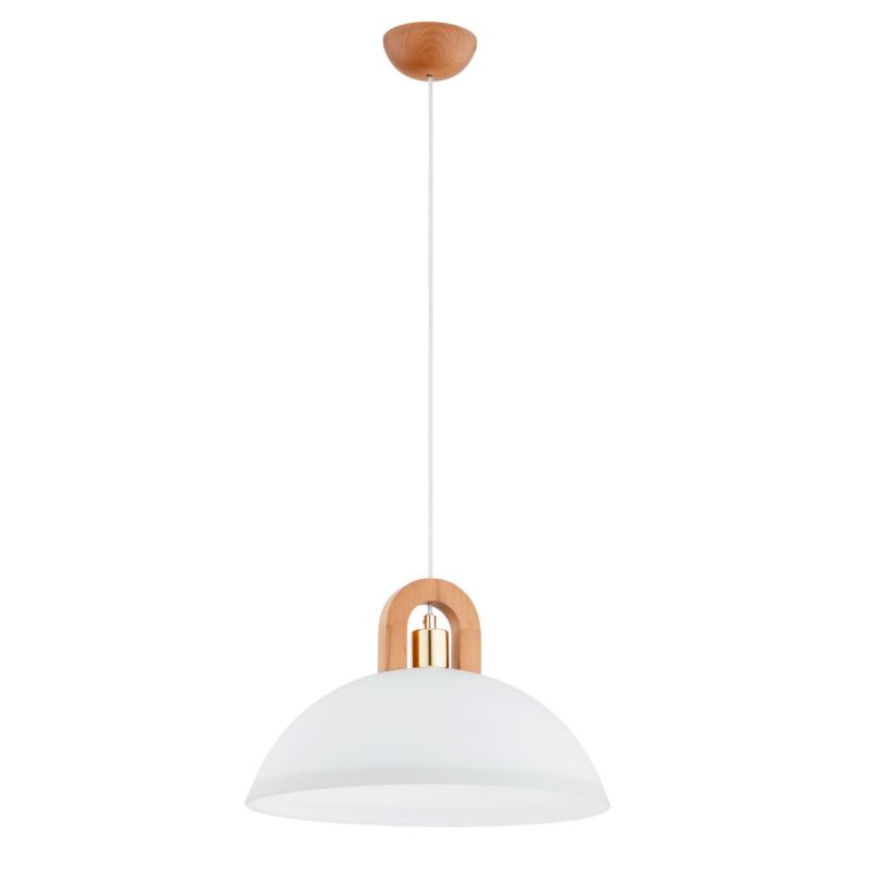 Lampa wisząca Alfa Migot 3799 jasne drewno-biała-złota do kuchni 1xE27 x 15W 1 szt.