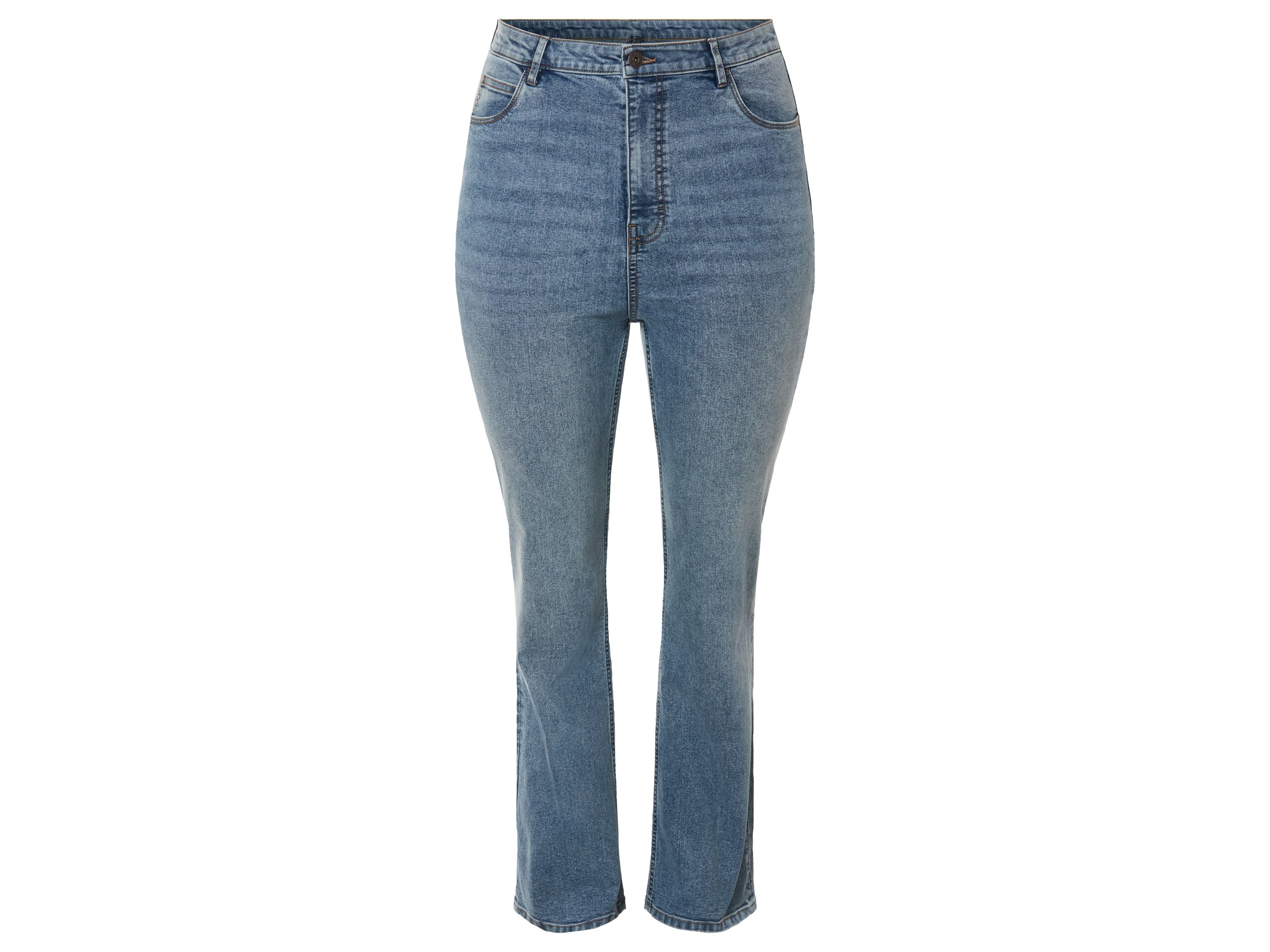 esmara Jeansy damskie, skinny fit, wysoki stan Niebieski, 48