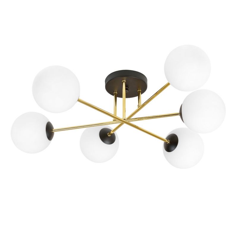 Lampa sufitowa wisząca Emibig Magnum 9736 złoto-biała-czarna 75 cm szerokości 6xE14 x 10W 1 szt.