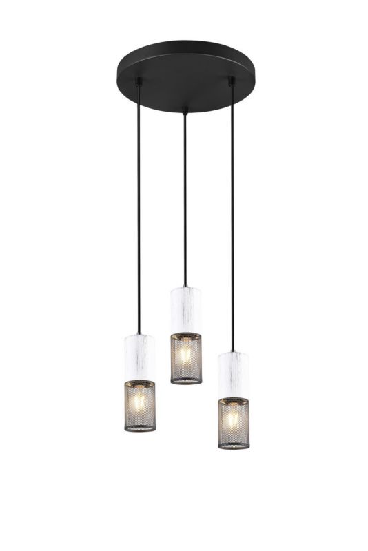 Lampa wisząca Trio Tosh 0537 czarno-biała tuby 3xE27 x 40W 1 szt.