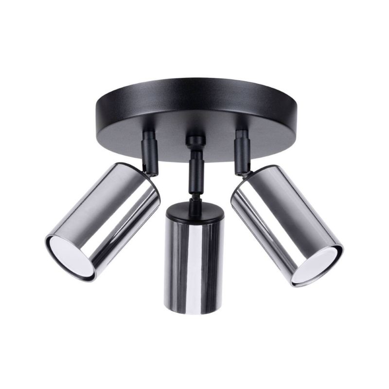 Oprawa sufitowa spot Sollux Lighting Winx czarny-chromowany 3 x GU10 x IP20 wym: 20 x 19,5 x 19,5 cm - 1 szt.