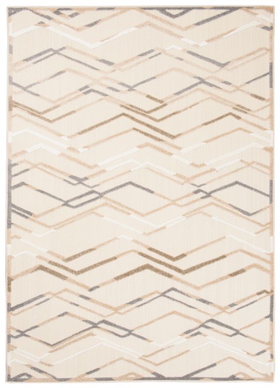 Dywan Zewnętrzny / Wewnętrzny Płaskotkany Aventura ED02B prostokąt Mazovia 140x 200 cm beżowy motyw geometryczny,paski 1 szt.