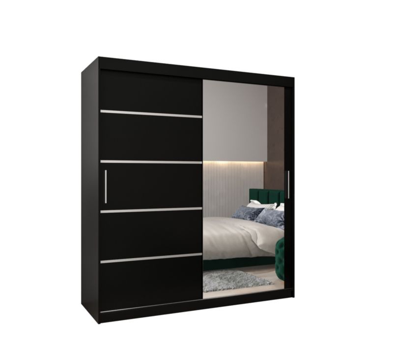 Szafa przesuwna Garderoba Abiks Verona 2 180 czarny + czarny 1 szt.