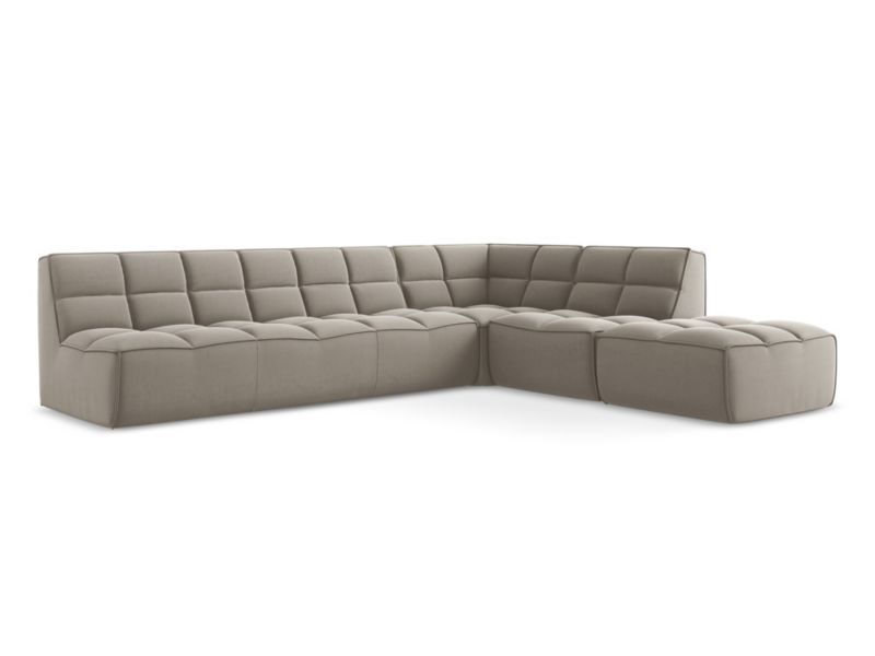 Narożnik uniwersalny Makamii Kalai z tkaniny welwetowej 308x258 cm kreci 1 szt.