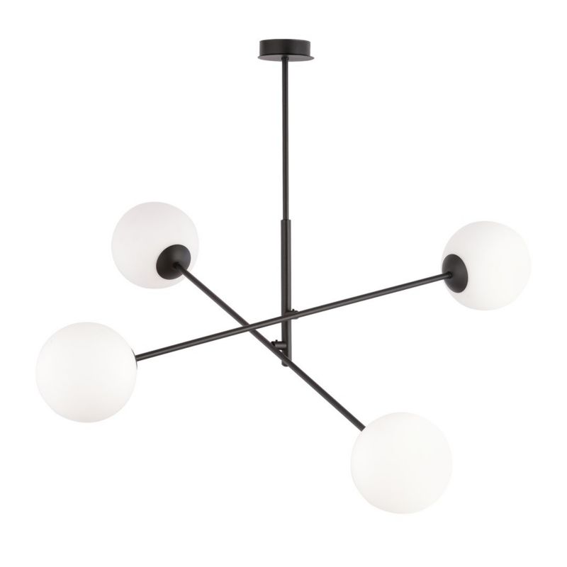 Żyrandol Emibig Linear czarno-biały 102 cm szerokości 4xE14 x 10W 1 szt.