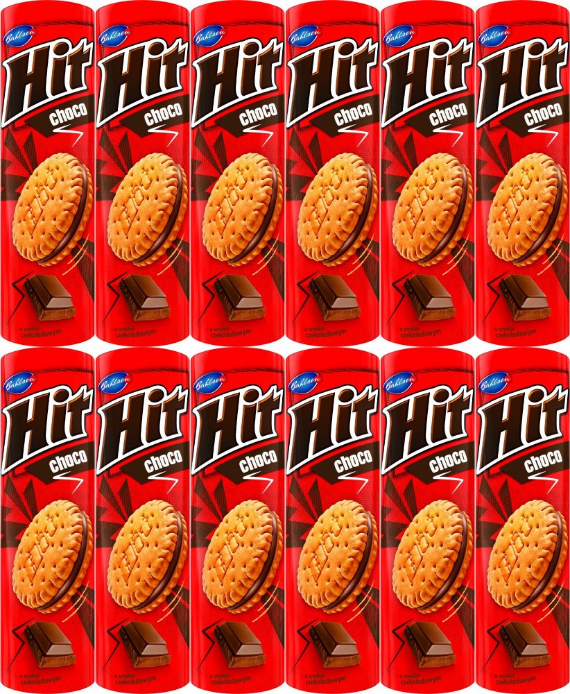 12x Ciastka Hit, czekoladowy, 220g