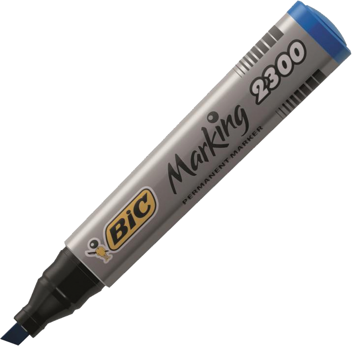Marker permanentny Bic Marking 2300 ECOlutions, ścięta, 5.5mm, niebieski