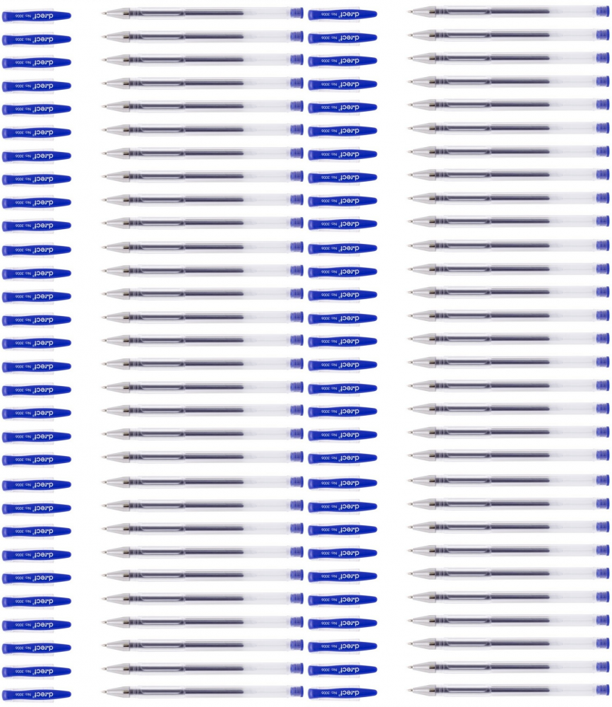 100x Długopis żelowy D.Rect, 3006, 0.5mm niebieskie