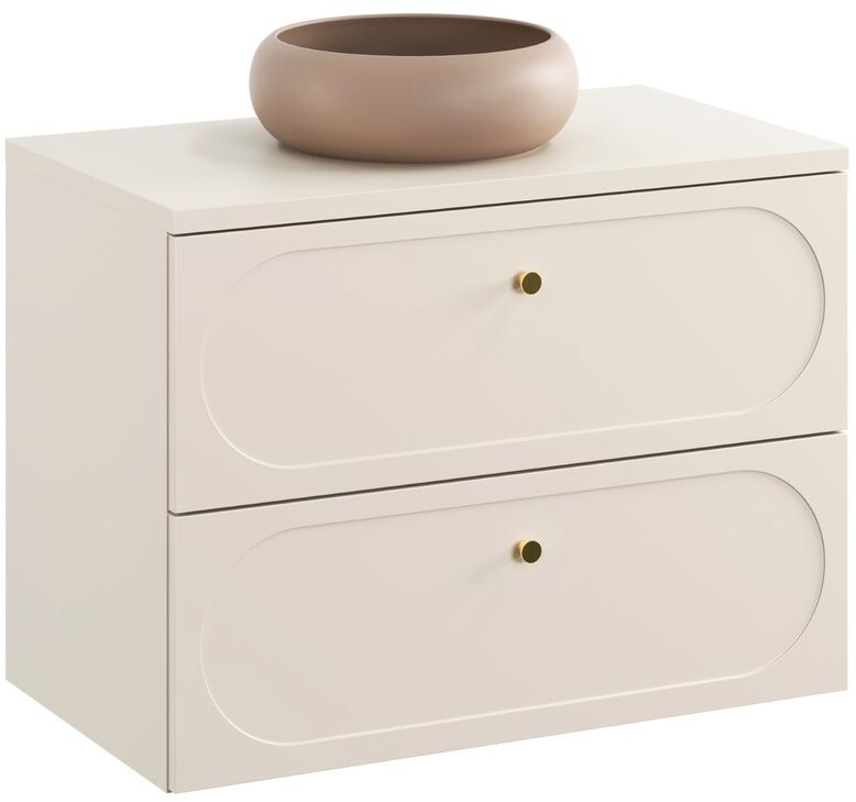 Zestaw Comad Donna Sand umywalka z szafką 80 cm nablatowa okrągła beż piaskowy SET-DS B SAND 80CM UN WIKI MC - Wysyłka w 24h