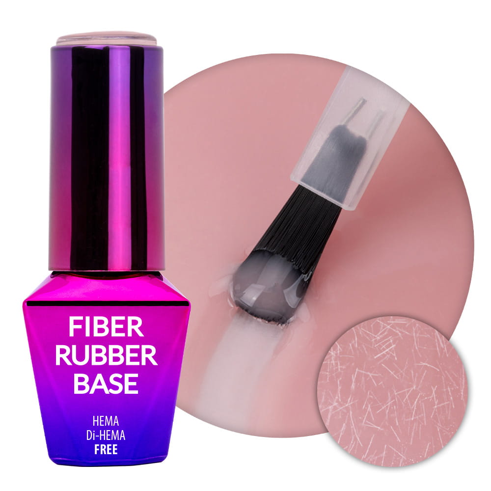 Baza kauczukowa z włóknami do manicure i pedicure 2w1 Fiber Rubber Base MollyLac Nutty Nut HEMA/Di-HEMA Free 10g