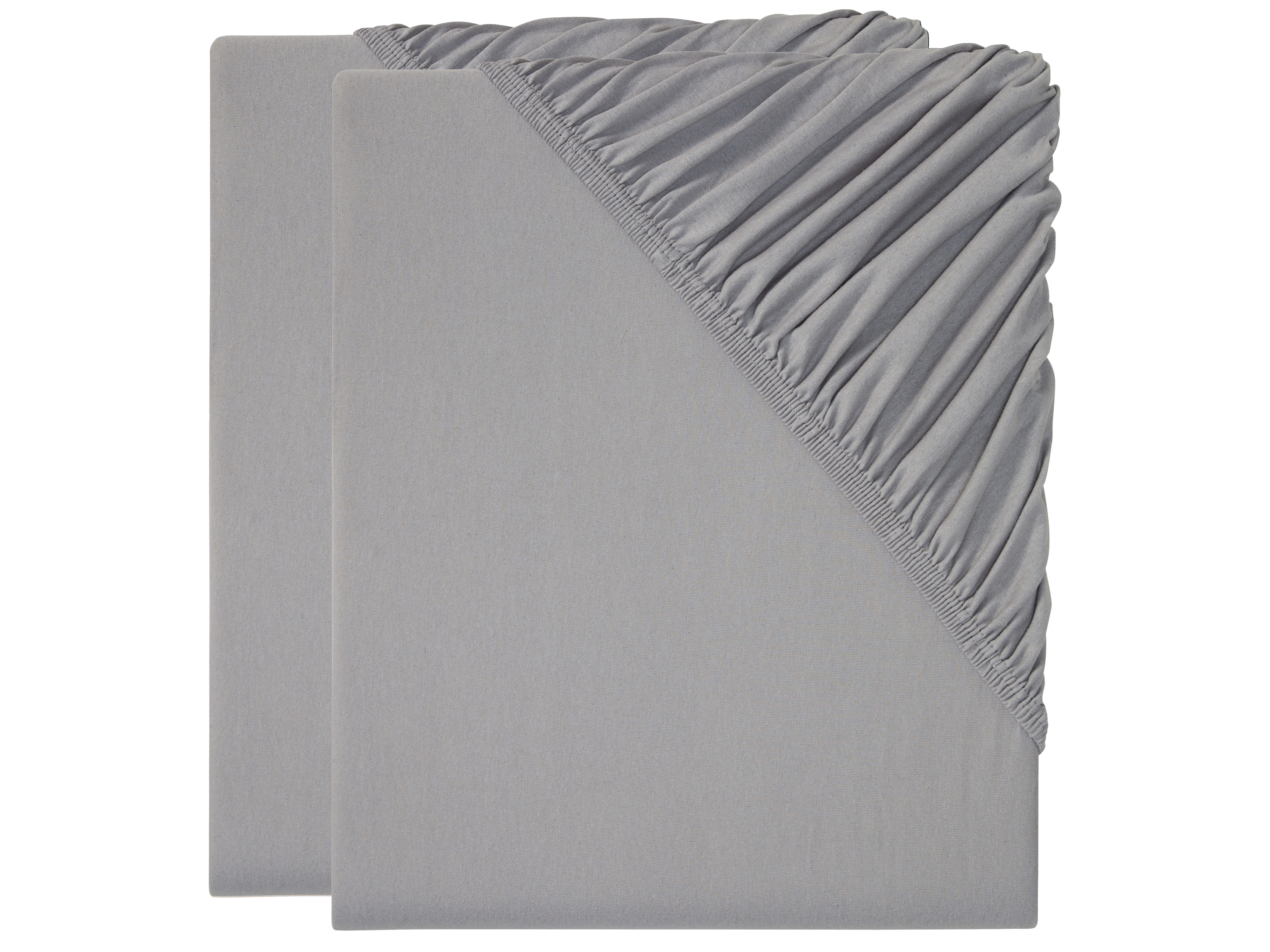 Livarno home Komplet 2 prześcieradeł z dżerseju z gumką, 100 x 200 cm Szary