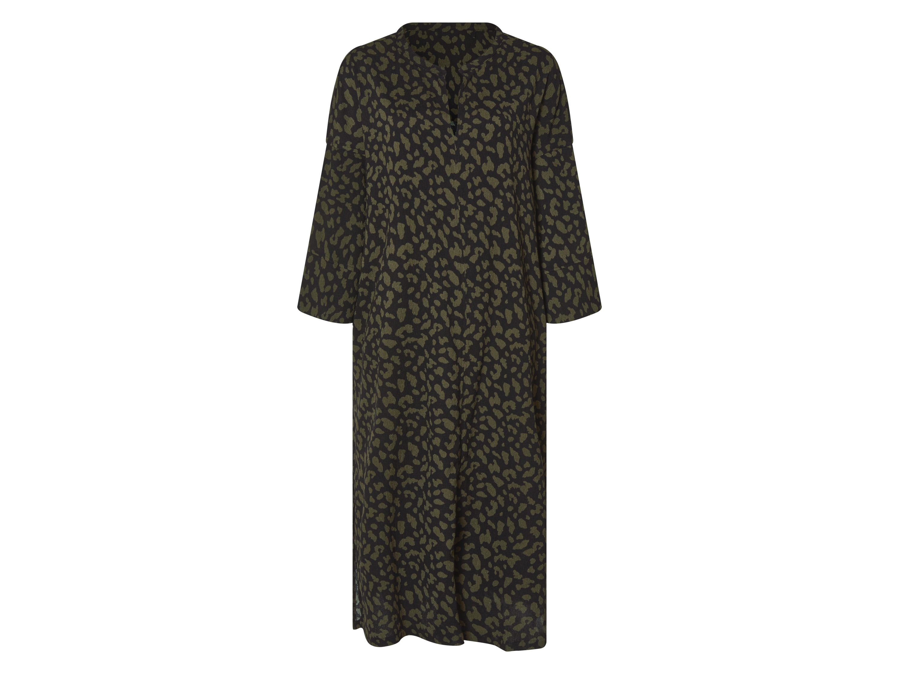 esmara Sukienka damska Plus Size XXL ze strukturą krepy Zielony/wzorzysty, XXL 52/54