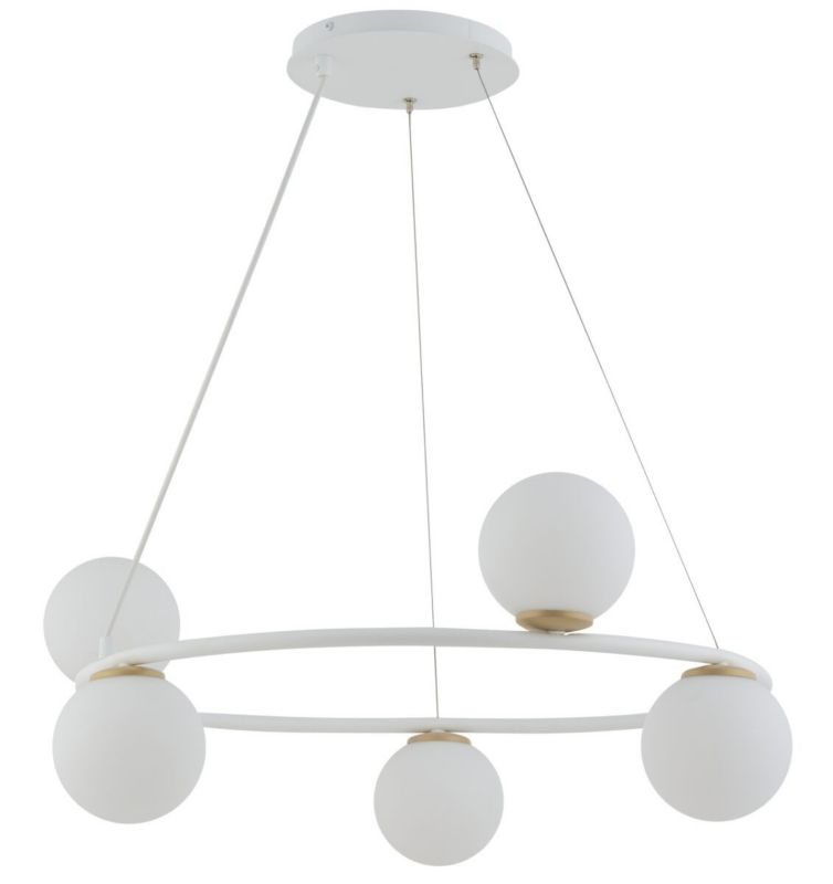 Lampa wisząca Sigma Lighting Gama Koło 7733 biało-złota dekoracyjna 5xG9 x 1 szt.