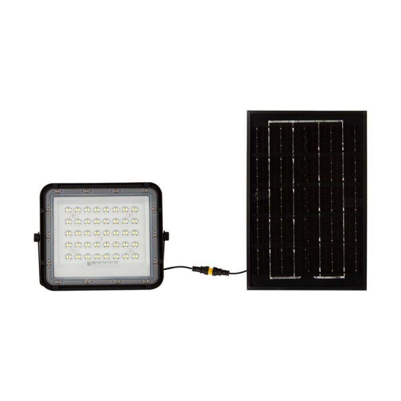 Naświetlacz solarny LED V-TAC czarny LED 6W 4000K 400lm z pilotem IP65 wym: 17 x 19 x 5,5 cm aluminium - 1 szt.