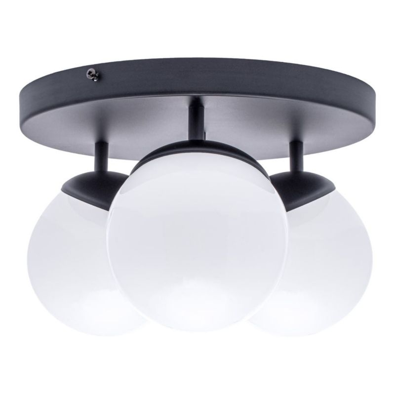 Lampa wisząca Milagro Sfera czarno-biała wym: 20 x 35 x 35 cm 3xE14 x 40W metal 1 szt.