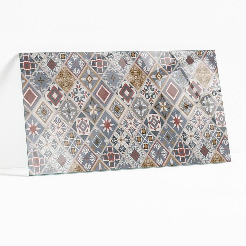 Blat Szklany z Nadrukiem Wallfluent 100x50 cm Mozaikowe wzory z ozdobami 1 szt.