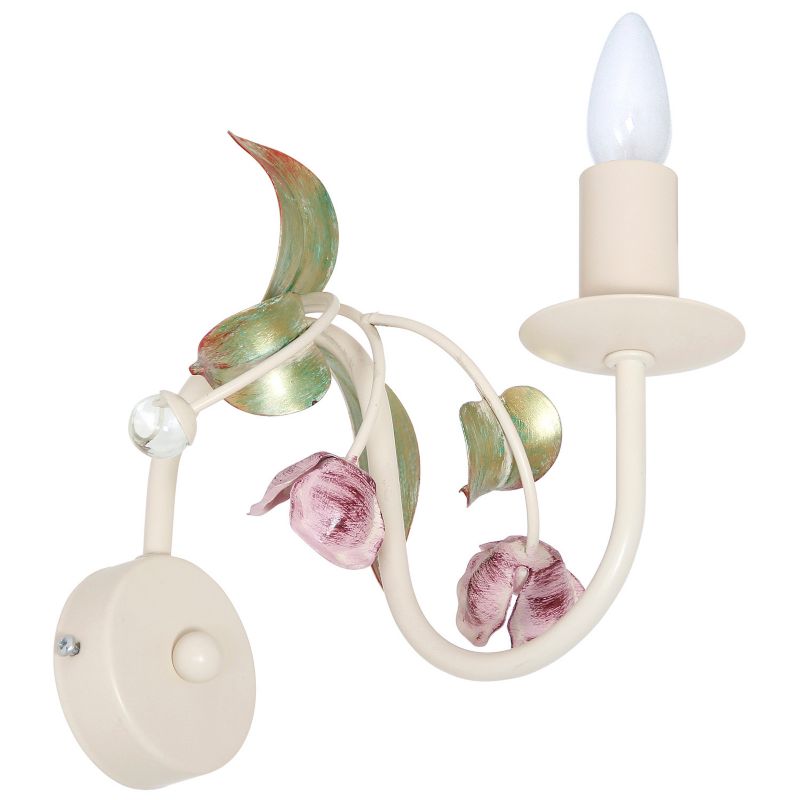 Kinkiet ścienny Luminex Rose kremowo-zielony-różowy 1 x E14 x 15W IP20 wym: 23 x 16 x 26 cm - 1 szt.