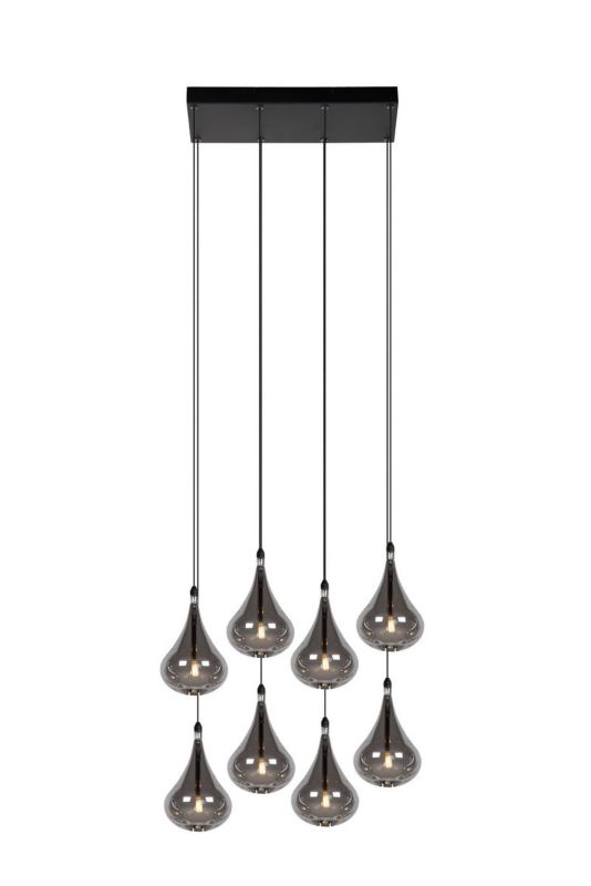 Lampa wisząca Lucide Tears 2357 czarna nad stół 8xG4 x 1.5W 1 szt.